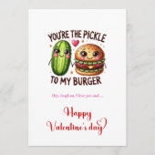 Humor Valentine Card with Silly Food Characters シーズンカード (正面)