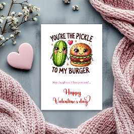 Humor Valentine Card with Silly Food Characters シーズンカード