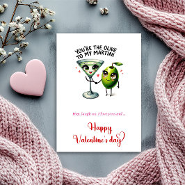 Humor you are the olive to my martini Valentine's  シーズンカード
