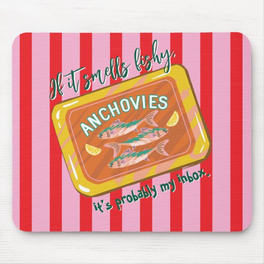 Humorous Anchovy Email Joke Design マウスパッド (正面)