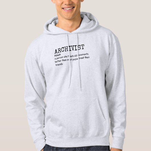 Humorous Archivist Definition Men’s Hoodie パーカ (正面)