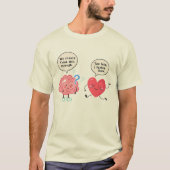 Humorous Brain vs Heart Cartoon, Overthinker Humor Tシャツ (正面)