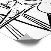 Humorous Cartoon Coloring Page: Grumpy Gargoyle ポスター (角)