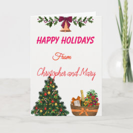 Humorous Christmas Holiday Flat Holiday Card カード