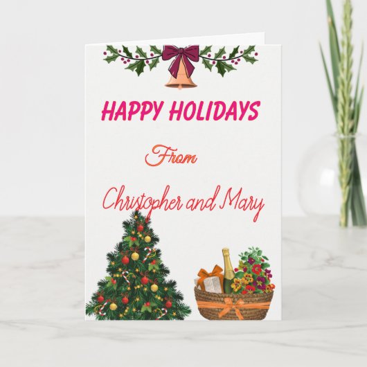 Humorous Christmas Holiday Flat Holiday Card カード (正面)