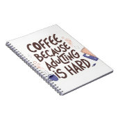 Humorous Coffee and Adulting Text Graphic ノートブック (右側)