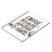 Humorous Coffee and Adulting Text Graphic ノートブック (左側)