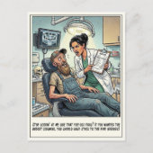 Humorous Dentist Office Cartoon ポストカード (正面)