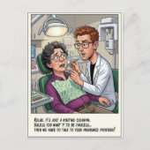 Humorous Dentist Office Cartoon ポストカード (正面)