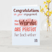 Humorous Engagement Card for the Couple カード (黄色い花)