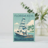 Humorous Florida Keys WPA Art Postcard ポストカード (スタンド正面)
