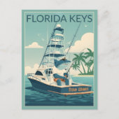 Humorous Florida Keys WPA Art Postcard ポストカード (正面)