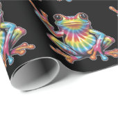 Humorous Frog Lover Tie-Dye Frog Peace Sign Hippie ラッピングペーパー (ロールコーナー)