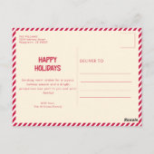 Humorous Funny Dog Pet Family Christmas Postcard ポストカード (裏面)