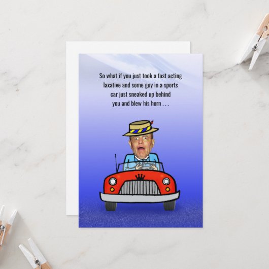 Humorous Get Well laxative joke カード (正面/裏面インサイチュ)