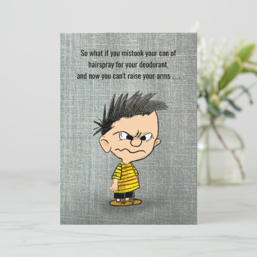 Humorous Get Well laxative joke カード (スタンド正面)