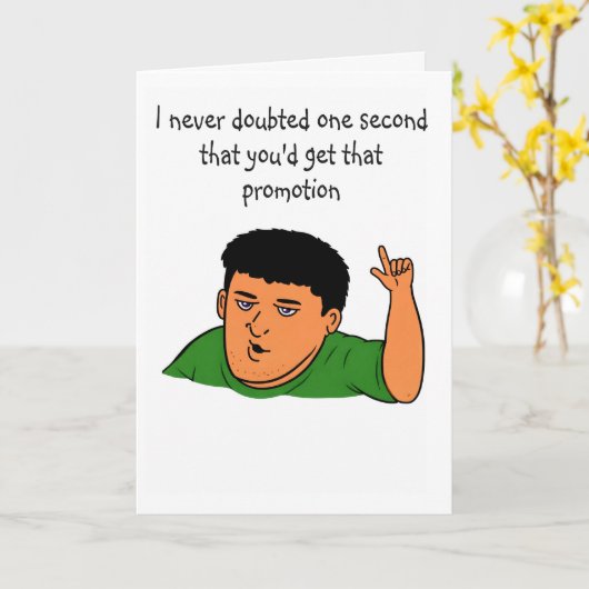 Humorous job promotion congratulations カード (黄色い花)