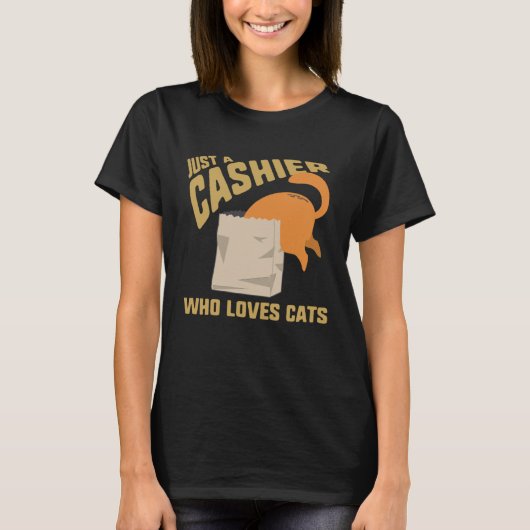 Humorous Just A Cashier Who Loves Dogs Retail Work Tシャツ (正面)