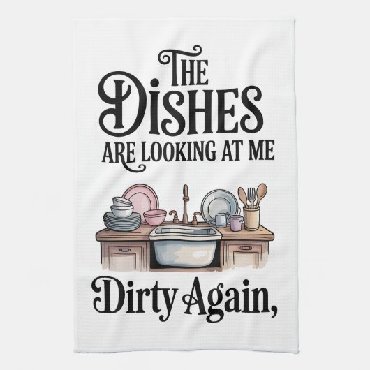 Humorous Kitchen Saying Dish Towel キッチンタオル (縦)