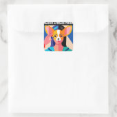 Humorous "Nacho Average Person" Chihuahua Blend スクエアシール (バッグ)