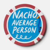 Humorous "Nacho Average Person" Food Pun ポーカーチップ (裏面)