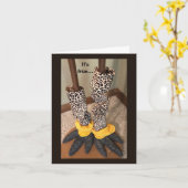 Humorous Neater than Socks on a Chicken カード (黄色い花)