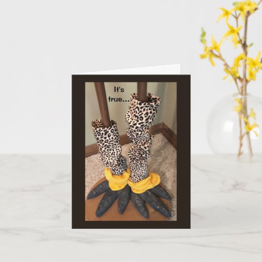 Humorous Neater than Socks on a Chicken カード (黄色い花)