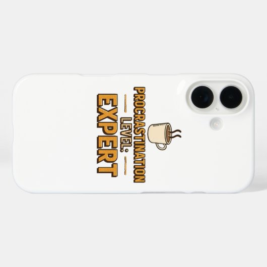 Humorous Procrastinator with Coffee Case-Mate iPhoneケース (裏面 (横))