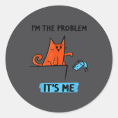 Humorous Quote I'm The Problem - It's Me Shirt Tee ラウンドシール (正面)