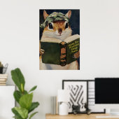 Humorous Squirrel Bathroom Poster Protect Your ポスター (ホームオフィス)