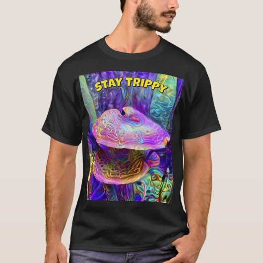 Humorous “Stay Trippy” T-shirt Tシャツ (正面)