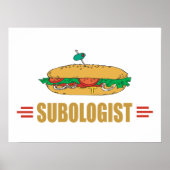 Humorous Sub Sandwich Hoagie Lover ポスター (正面)