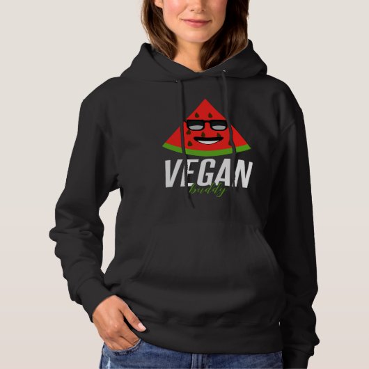 Humorous Vegan Buddy Artwork パーカ (正面)