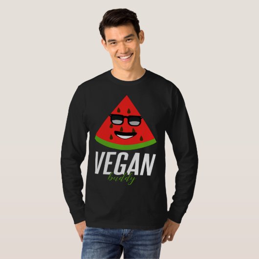 Humorous Vegan Buddy Artwork Tシャツ (正面フル)