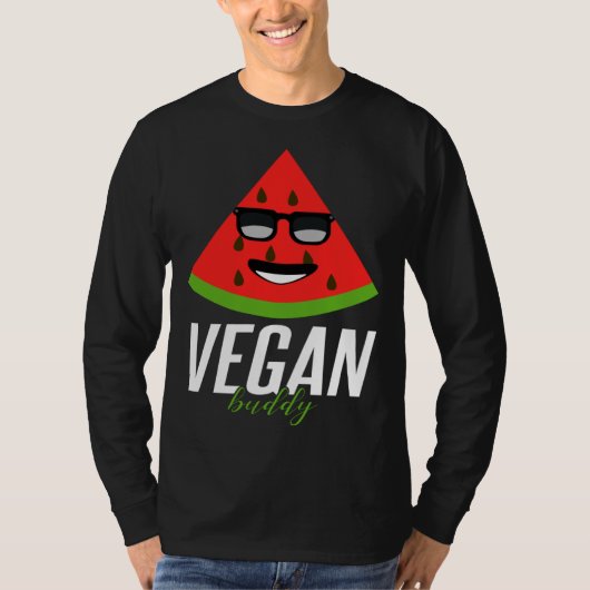 Humorous Vegan Buddy Artwork Tシャツ (正面)