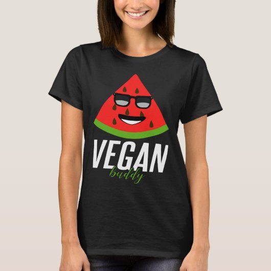 Humorous Vegan Buddy Artwork Tシャツ (正面)