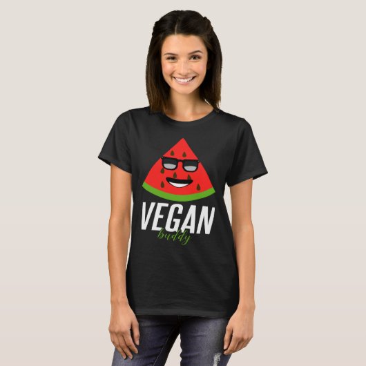 Humorous Vegan Buddy Artwork Tシャツ (正面フル)