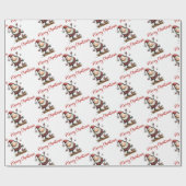 Humorous Whimsy Santa Hand Drawn Wrapping Paper ラッピングペーパー (フラット)