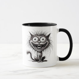 Humour Noir et Blanc, Chat Excentrique. マグカップ