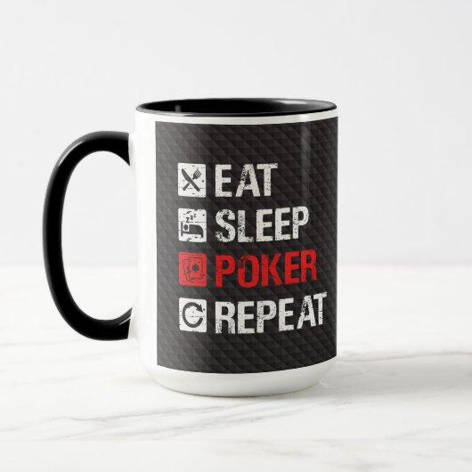 Humour poker - Eat sleep poker repeat マグカップ (左)