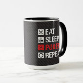 Humour poker - Eat sleep poker repeat マグカップ (正面右)