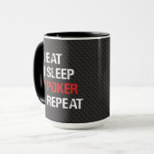 Humour poker - Eat sleep poker repeat マグカップ (正面左)
