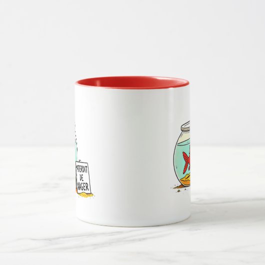 Humour : Un poisson rouge dans son bocal.  マグカップ (中央)