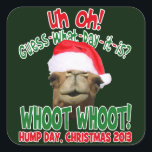 Hump Day Camel Christmas 2013スタンプ スクエアシール<br><div class="desc">そうね…クリスマス2013年の秋のハンプ・デイ!!このクラシックのシールおもしろいは、サンタ帽をかぶったハンプの日のラクダと「あーあ！今日は何日だ？"Whoot Whoot!",  "Hump Day,  Christmas 2013".大きな笑いとスマイルを見る人に必ず持って来なさい！今年は最も面白い人気があるクリスマスストッキングのスタッファー与えギフトの一つ!今日は少し持って。</div>