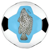 Humpback grouper fish cartoon illustration サッカーボール (回転)