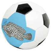 Humpback grouper fish cartoon illustration サッカーボール (3/4)