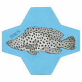 Humpback grouper fish cartoon illustration サッカーボール (フラット)