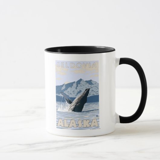 Humpback Whale – アラスカ，セルドビア マグカップ (右)