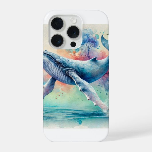 Humpback Whale Majesty 170924AREF119 - Watercolor iPhoneケース (裏面)