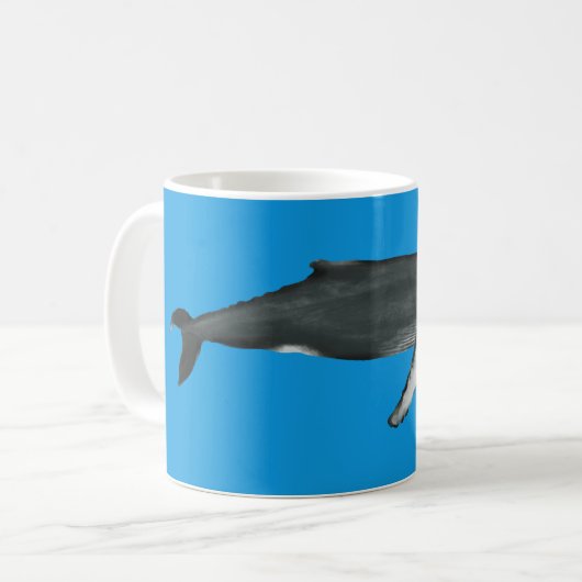 Humpback Whale Mug Blue コーヒーマグカップ (正面左)